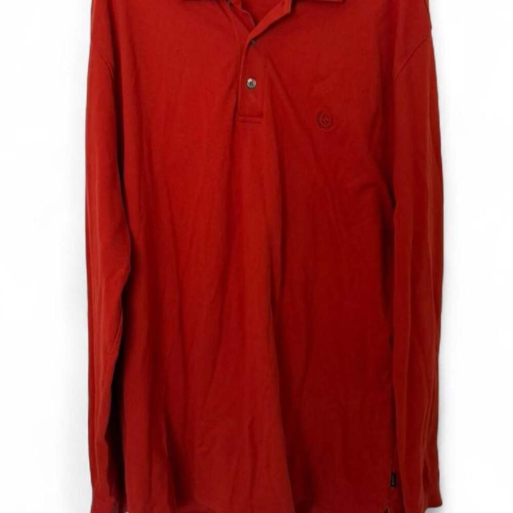 Izod Silkwash Long Sleeve Polo Shirt Red